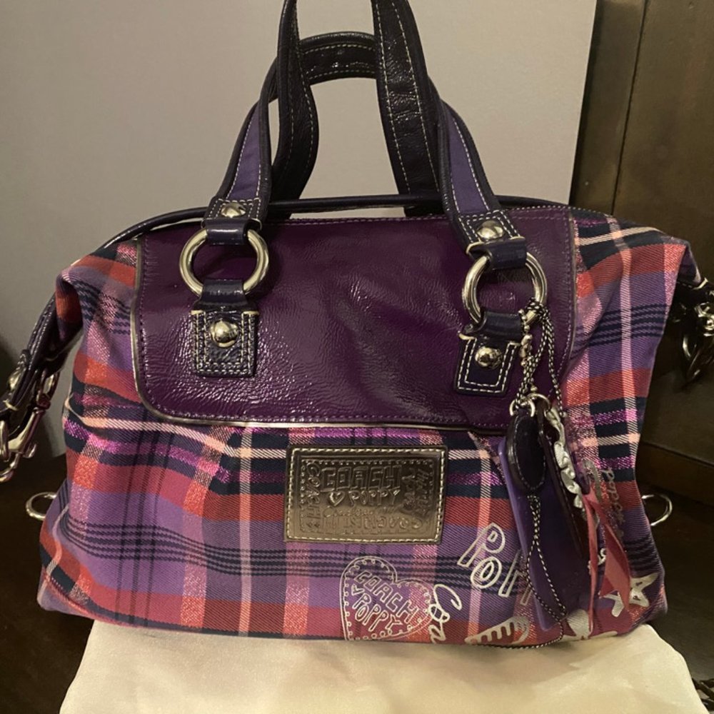 Purple Poppy Coach Satchel